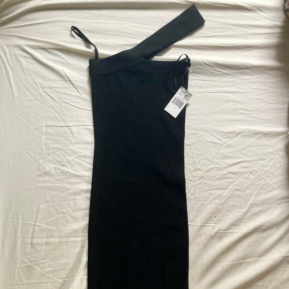 Good American The Night Out Asymmetrical Dress Black XS (NWT) - Picture 2 of 4
